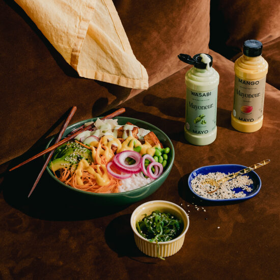 Foodstyling voor lifestyle fotografie Mayoneur: pokebowl
